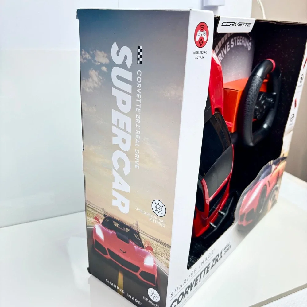 RC Car Corvette ZR1 Sharper Image Remote Control Toy Red Chevrolet New